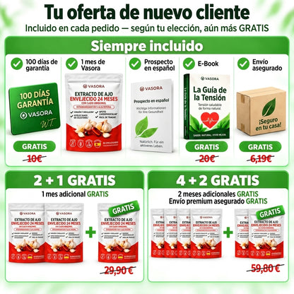 Vasora – Extracto de ajo envejecido 24 meses con CoQ10 y vitamina K2