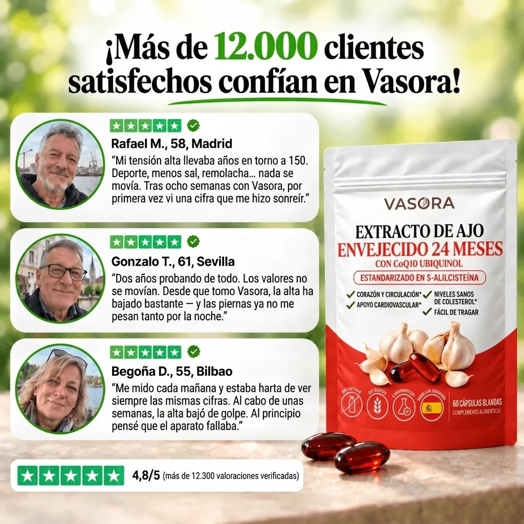 Vasora – Extracto de ajo envejecido 24 meses con CoQ10 y vitamina K2